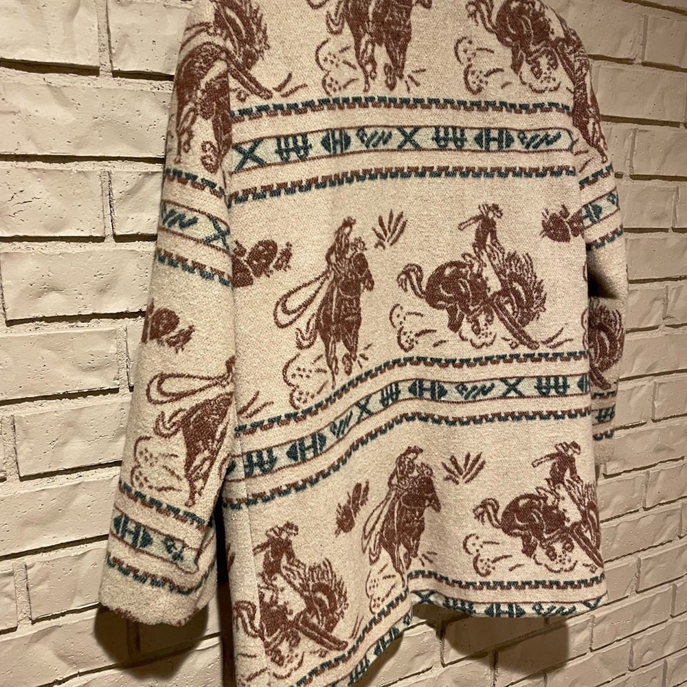 Pendleton Cream and Brown Patterned Blazer - image 4